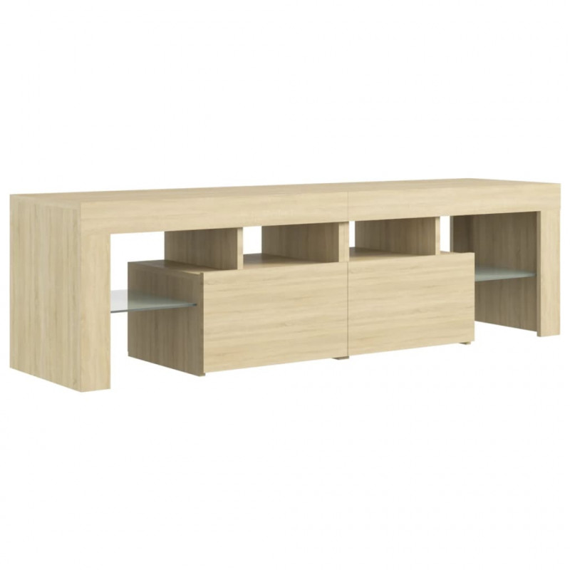 Szafka TV z oświetleniem LED, dąb sonoma, 140x36,5x40 cm