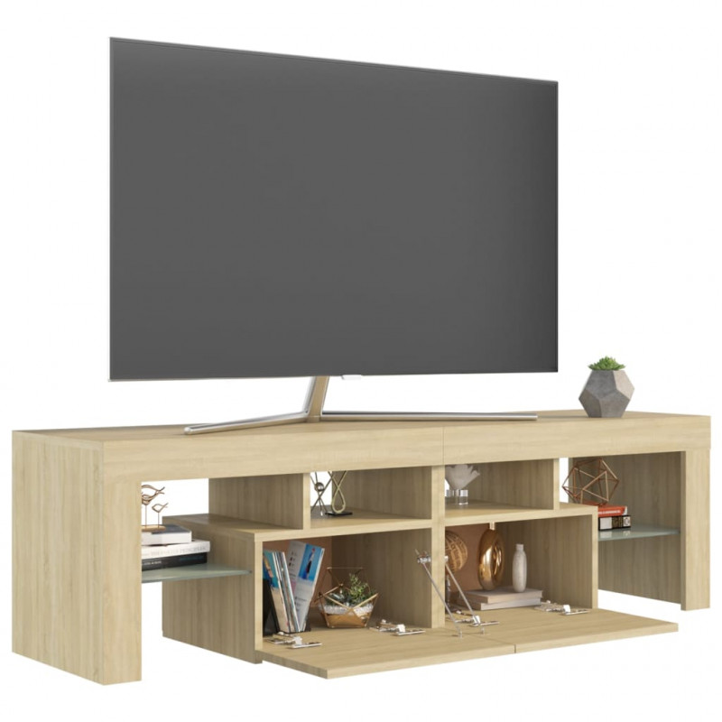 Szafka TV z oświetleniem LED, dąb sonoma, 140x36,5x40 cm