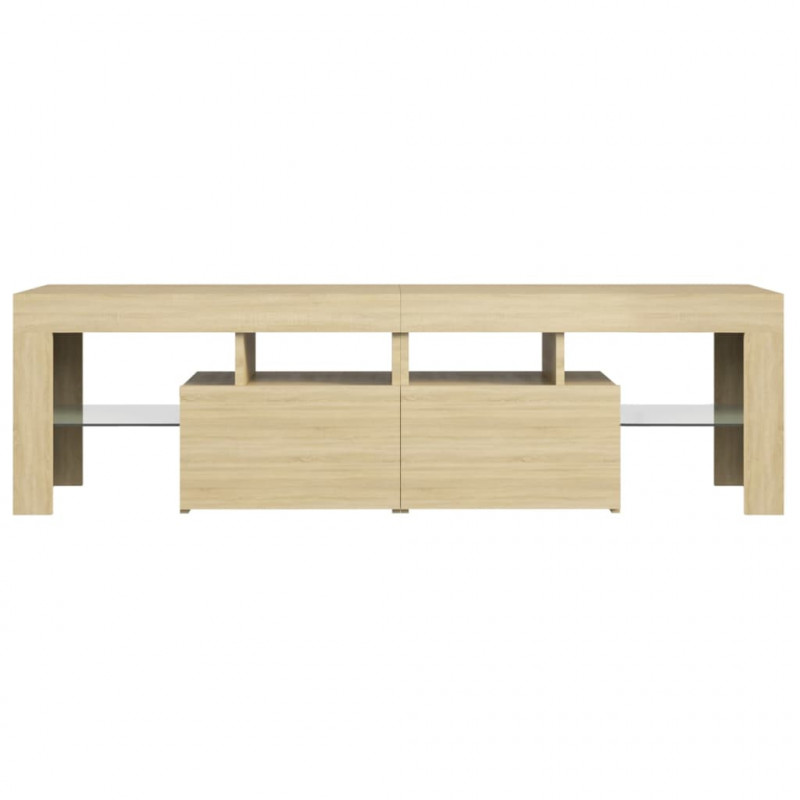Szafka TV z oświetleniem LED, dąb sonoma, 140x36,5x40 cm