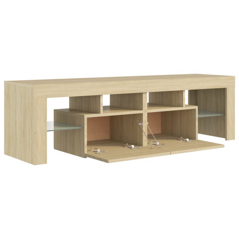 Szafka TV z oświetleniem LED, dąb sonoma, 140x36,5x40 cm