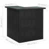 Narożny stolik barowy, czarny, 100x50x105 cm, rattan PE