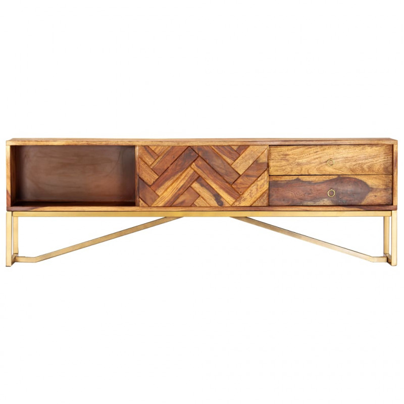 Szafka pod TV, 140x30x45 cm, lite drewno sheesham