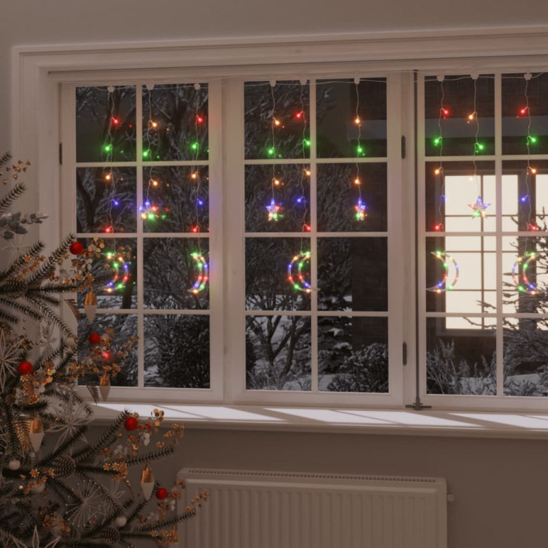 Lampki świąteczne z gwiazdkami i księżycami, na pilota, 138 LED
