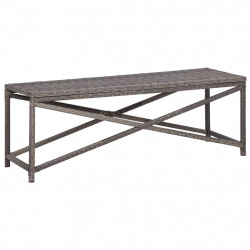 Ławka ogrodowa, 120 cm, polirattan, szara