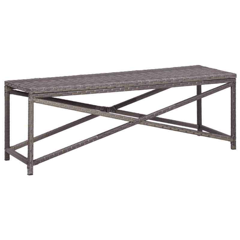 Ławka ogrodowa, 120 cm, polirattan, szara