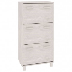 Szafka na buty HAMAR, biała, 59,5x35x117 cm, lite sosna