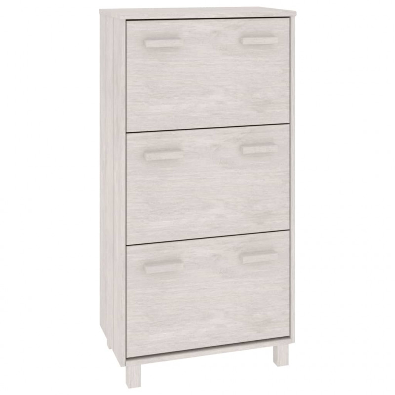 Szafka na buty HAMAR, biała, 59,5x35x117 cm, lite sosna
