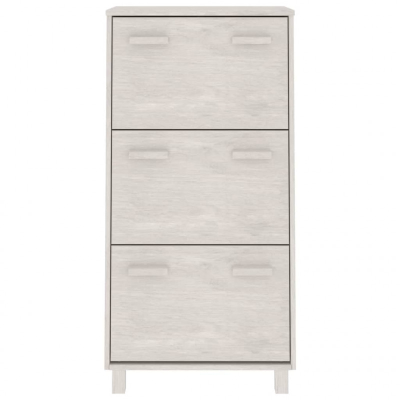 Szafka na buty HAMAR, biała, 59,5x35x117 cm, lite sosna