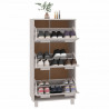 Szafka na buty HAMAR, biała, 59,5x35x117 cm, lite sosna