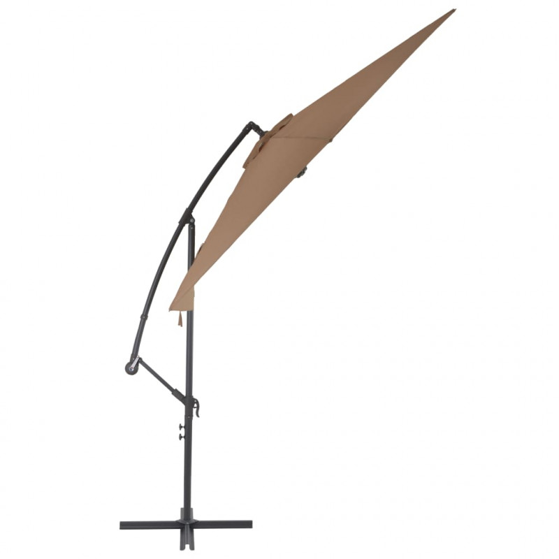 Parasol wiszący z aluminiowym słupkiem, 300 cm, taupe