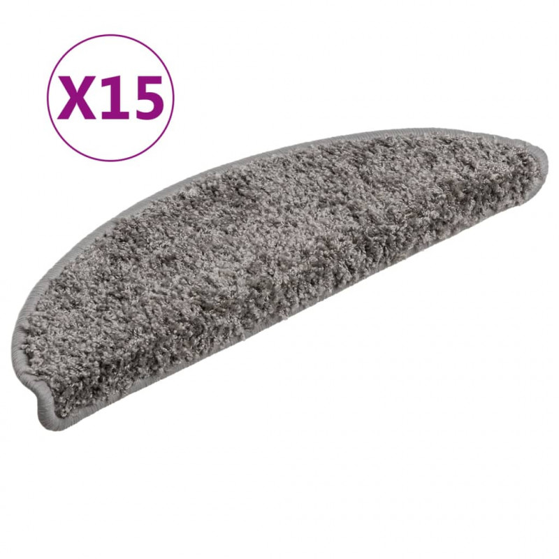 Nakładki na schody, 15 szt., szare, 56 x 17 x 3 cm