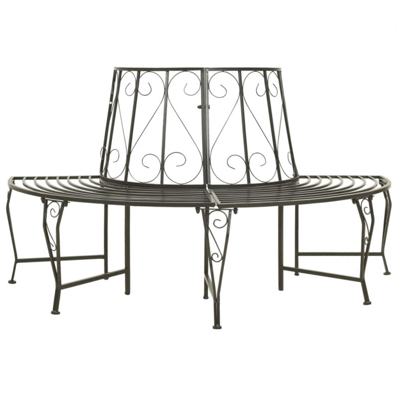 Półokrągła ławka pod drzewo, 160 cm, stalowa