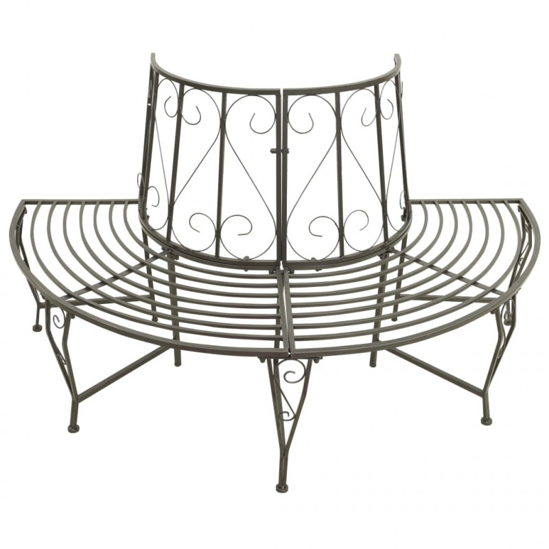 Półokrągła ławka pod drzewo, 160 cm, stalowa