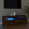 Szafka pod TV z oświetleniem LED, przydymiony dąb, 120x35x40 cm