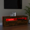 Szafka pod TV z oświetleniem LED, przydymiony dąb, 120x35x40 cm
