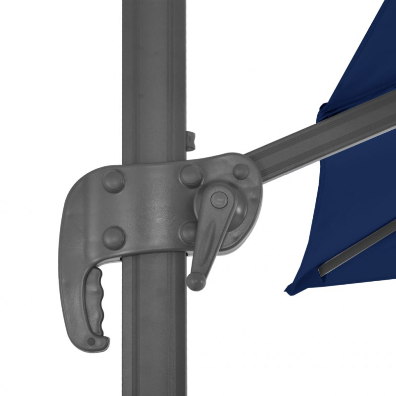 Parasol wiszący z aluminiowym słupkiem, 3x3 m, niebieski