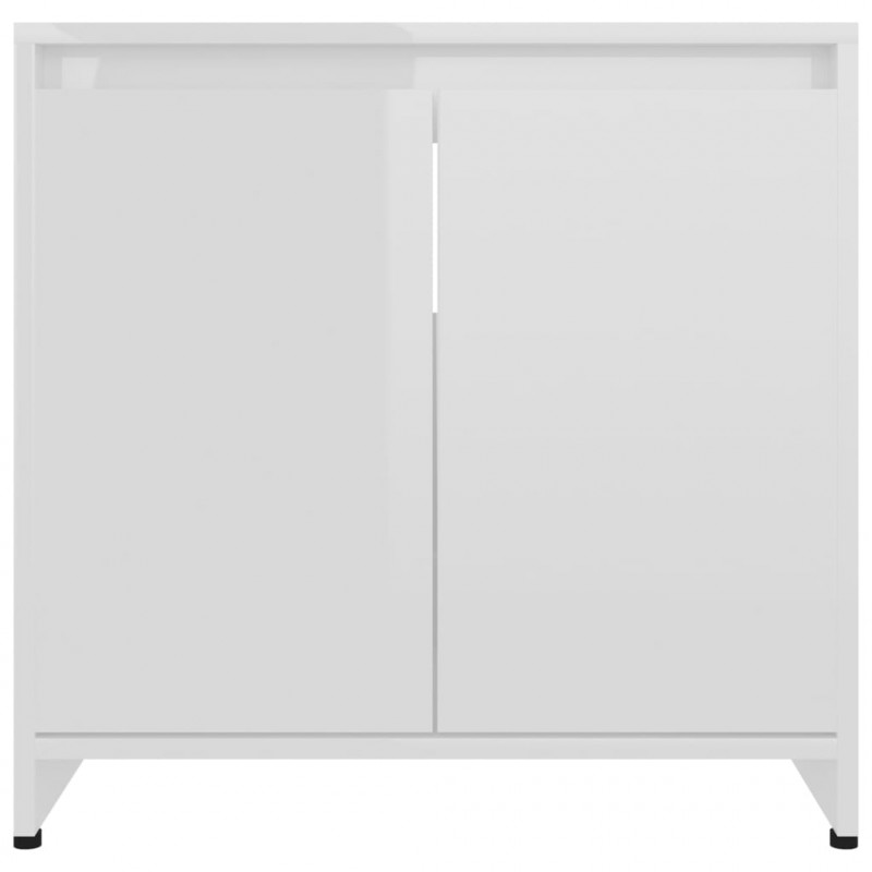 Szafka łazienkowa, biała z połyskiem, 60x33x61 cm