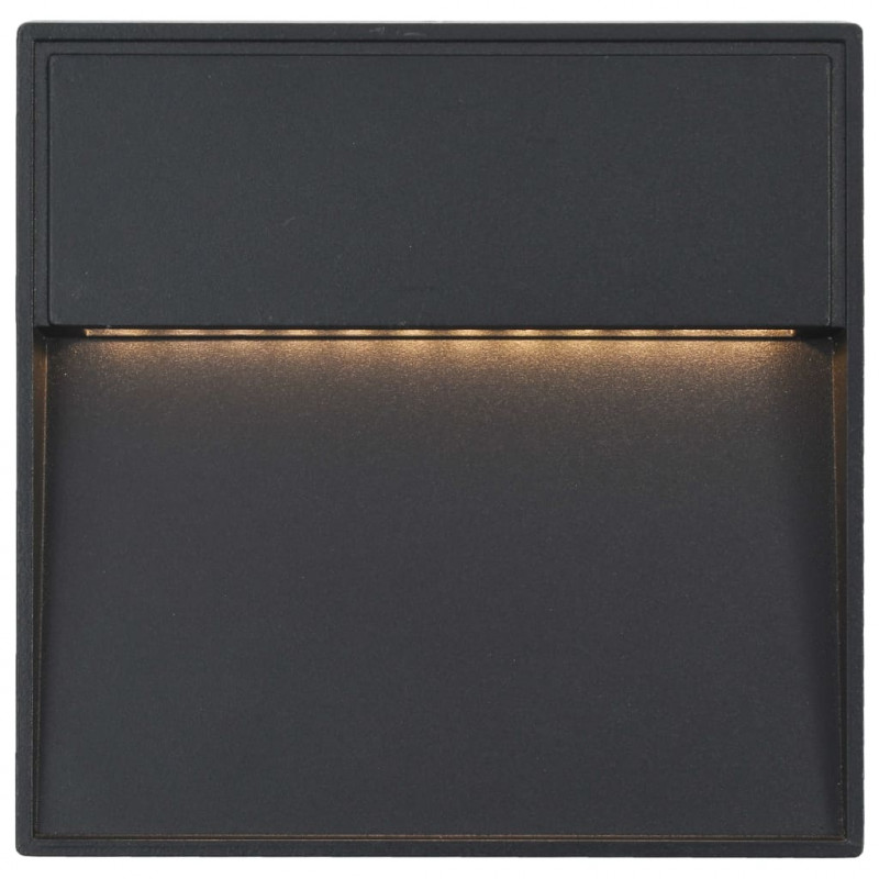 Lampy ścienne zewnętrzne LED, 2 szt., 3 W, czarne, kwadratowe