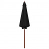 Parasol ogrodowy na drewnianym słupku, 300x258 cm, czarny