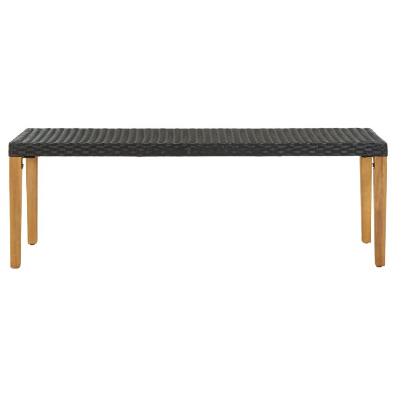 Ławka ogrodowa, 80 cm, polirattan, czarna