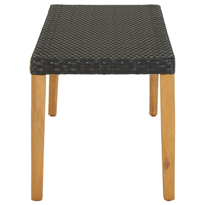Ławka ogrodowa, 80 cm, polirattan, czarna