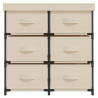 Szafka z 6 szufladami, 55x29x55 cm, kremowa, stal