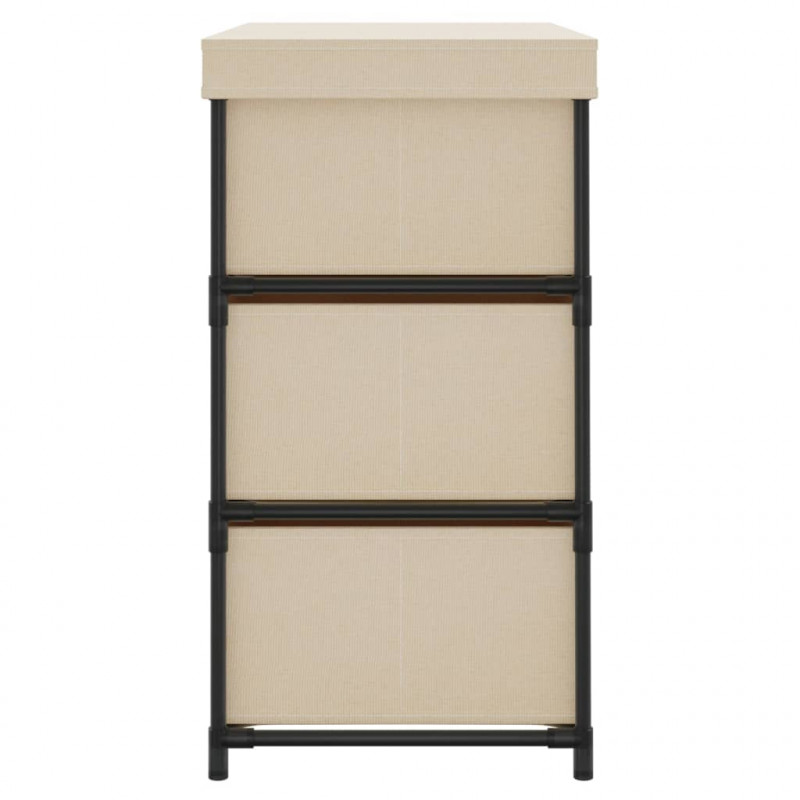 Szafka z 6 szufladami, 55x29x55 cm, kremowa, stal