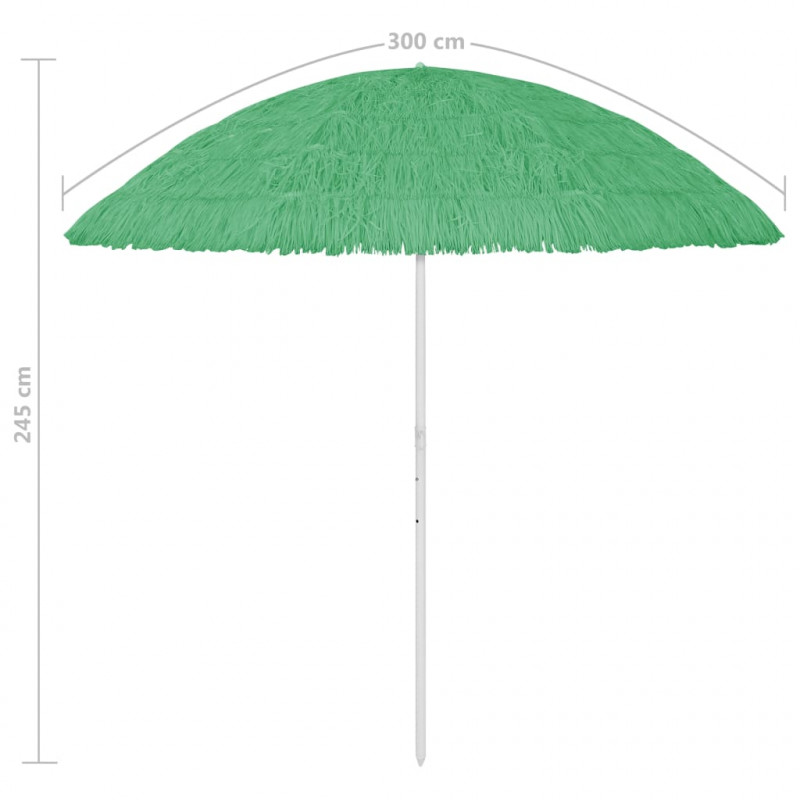 Parasol plażowy w hawajskim stylu, zielony, 300 cm