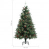 Choinka z szyszkami, zielona, 150 cm, PVC i PE