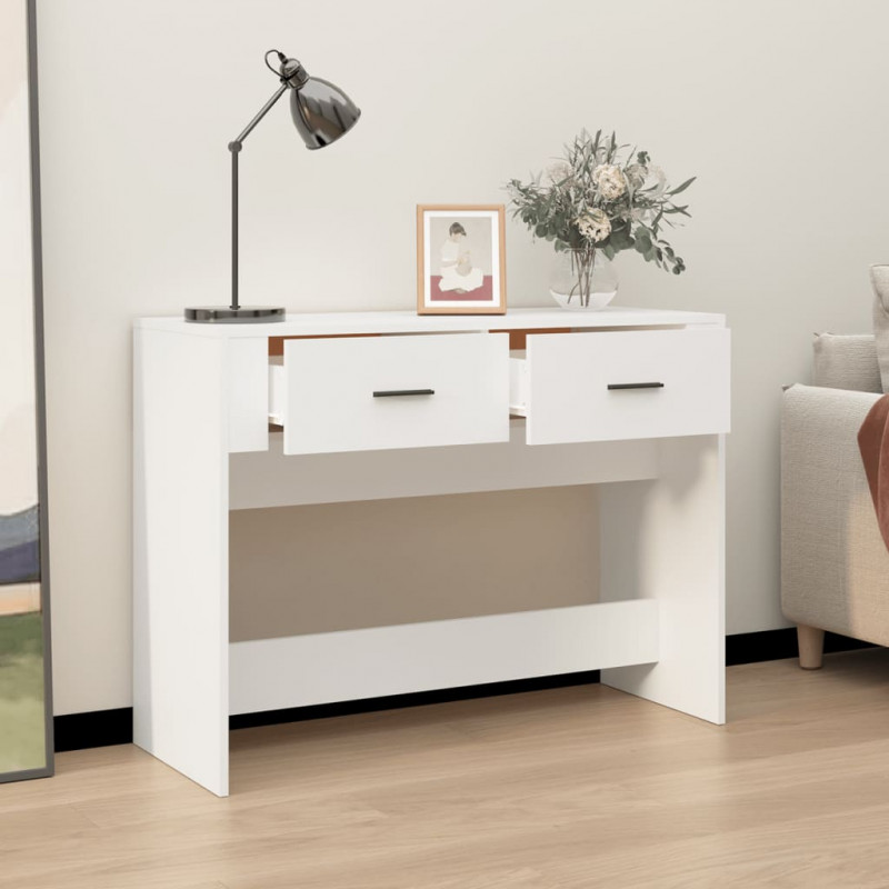 Stolik konsolowy, biały, 100x39x75 cm, materiał drewnopochodny
