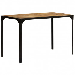 Stół jadalniany, surowe drewno mango i stal, 120 cm