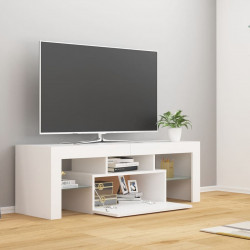 Szafka pod TV z oświetleniem LED, biała, 120x35x40 cm