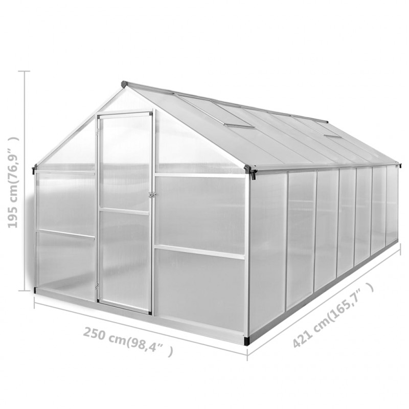 Szklarnia, wzmocnione aluminium, 10,53 m²