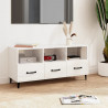 Szafka pod TV, wysoki połysk, biała, 102x35x50 cm