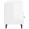 Szafka pod TV, wysoki połysk, biała, 102x35x50 cm