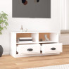 Szafka pod TV, biała, 93x35,5x45 cm, materiał drewnopochodny