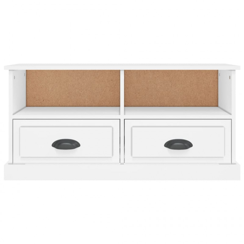 Szafka pod TV, biała, 93x35,5x45 cm, materiał drewnopochodny