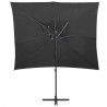 Parasol wiszący z podwójną czaszą, 250x250 cm, antracytowy