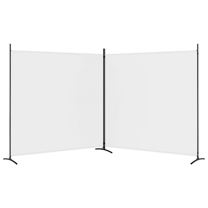 Parawan 2-panelowy, biały, 348x180 cm, tkanina