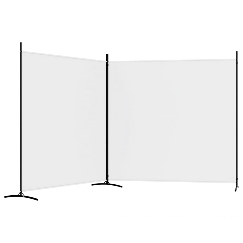 Parawan 2-panelowy, biały, 348x180 cm, tkanina