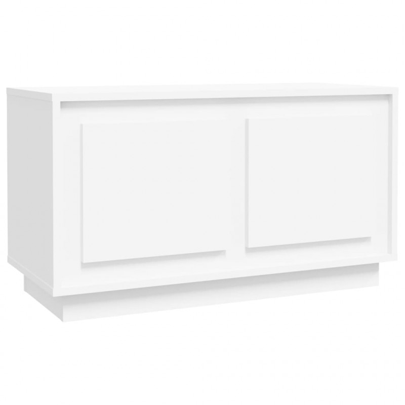 Szafka pod TV, biała, 80x35x45 cm, materiał drewnopochodny