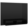 Wisząca szafka pod TV, czarna, wysoki połysk, 120x23,5x90 cm