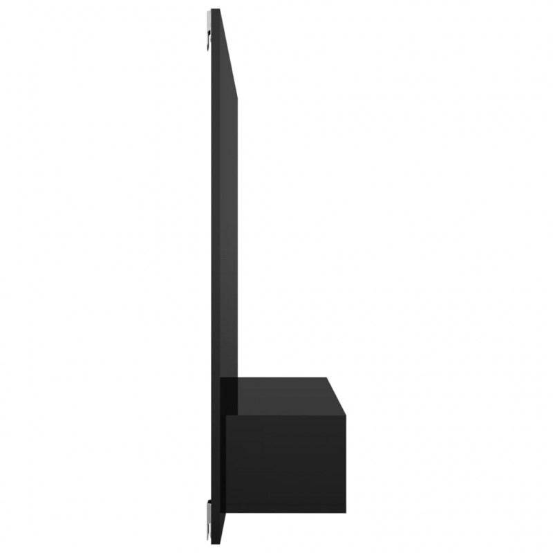 Wisząca szafka pod TV, czarna, wysoki połysk, 120x23,5x90 cm
