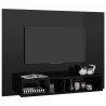 Wisząca szafka pod TV, czarna, wysoki połysk, 120x23,5x90 cm