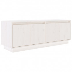 Szafka pod telewizor, biała, 110x34x40 cm, lite drewno sosnowe