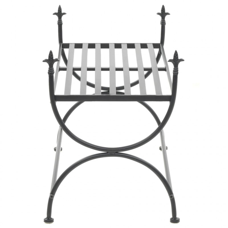 Ławka w stylu vintage, metalowa, 83x42x55 cm, czarna
