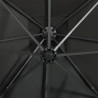 Parasol wiszący z lampkami LED i słupkiem, antracytowy, 250 cm