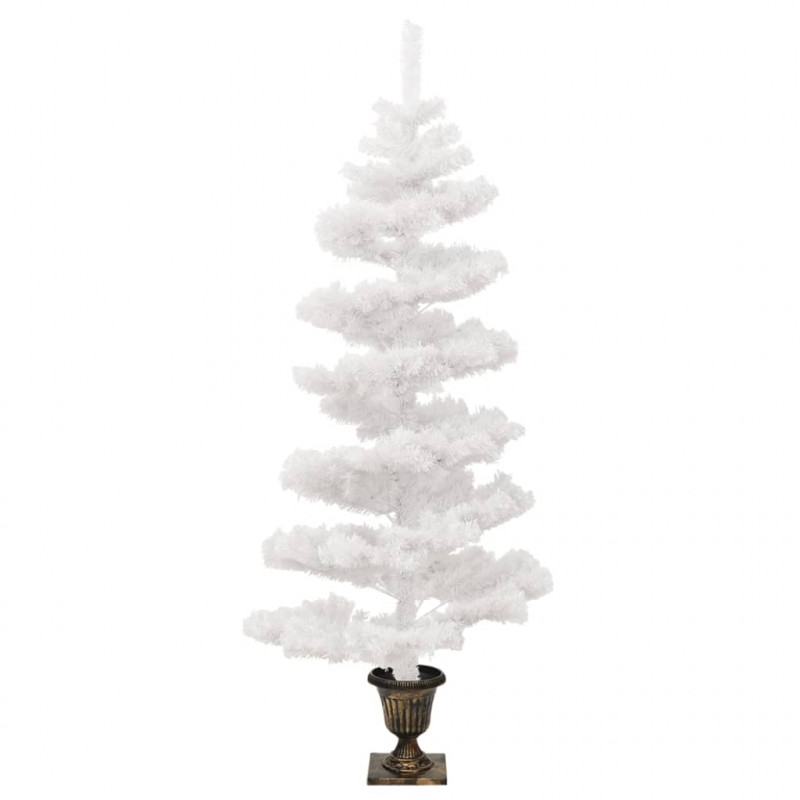 Spiralna choinka z lampkami i stojakiem, biała, 120 cm, PVC