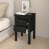 Szafki nocne, 2 szt., czarny, 40x35x61,5cm, lite drewno sosnowe