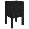 Szafki nocne, 2 szt., czarny, 40x35x61,5cm, lite drewno sosnowe
